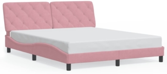 vidaXL Bettgestell ohne Matratze Rosa 160x200 cm Samt 3207934