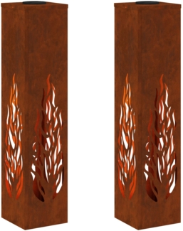 vidaXL Solar LED Weg Licht 2 pcs Cortenstahl Cortenstahl 879806