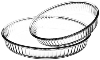 Pasabahce PB-1690038 Pie Geschirr Gehärtetes Glas Borcam Oval Glas Auflaufform Servierform Kare Tepsi Glasklar Küche