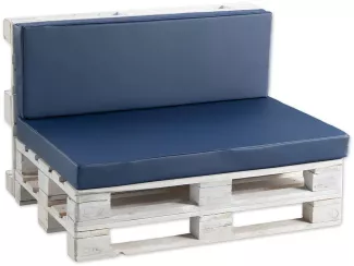 Gutekissen® Palettenkissen Palettenauflagen PF (Rückenlehne 120x50 glatt, Kunstleder Dunkelblau)