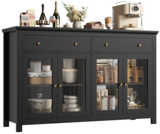 Homfa Sideboard Wohnimmer Küchenschrank, 140cm Breit Buffetschrank mit 2 Schubladen 4 Türen 140 x 40 x 89 cm weiß