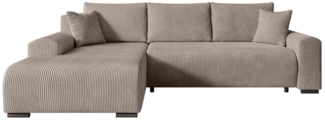 storez24 Ecksofa Soffe, mit Bettkasten und Schlaffunktion, Cordstoff, L-Form, bequem