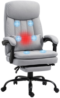 Vinsetto Schreibtischstuhl Bürostuhl mit Wippfunktion, Massagesessel (Chefsessel, 1 St), 120 kg Belastbar, Grau