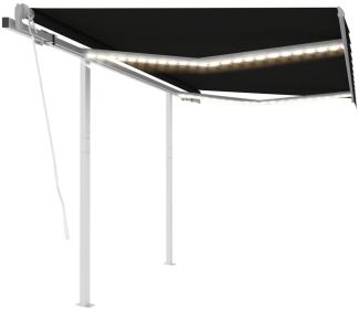 vidaXL Markise Automatisch mit LED & Windsensor 3x2,5 cm Anthrazit 3069914