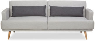 3-Sitzer Sofa mit Schlaffunktion und Hellgrau und Grau 214 x 86 x 83 cm