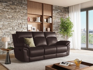 Relaxsofa 3-Sitzer PAKITA - Büffelleder - Braun