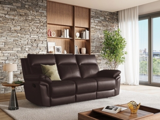 Relaxsofa 3-Sitzer PAKITA - Büffelleder - Braun