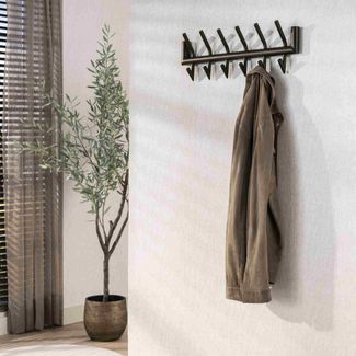 Wandgarderobe Obut Metall mit 12 Haken, Bronze/Drift Brown