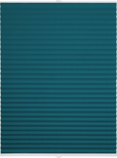 ondeco Plissee ohne Bohren mit Klemmträger, Sonnenschutz für Fenster innen, blickdicht, Faltrollo, Petrol, 130x40 cm