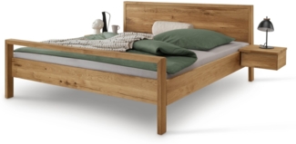 Bett Aalbe 200x200 Eiche Massiv Holzkopfteil Doppelbett