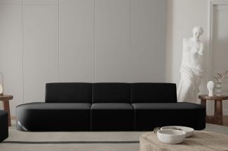 Sofa Designersofa 3-Sitzer MILOT in Stoff Opera Velvet Schwarz