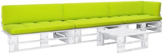 vidaXL 4-tlg. Paletten-Lounge-Set Weiß Imprägniertes Kiefernholz 3066719