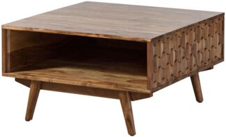 Couchtisch Akazie 70x70x40 Akazie natur lackiert MOSAYK #116