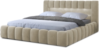 Eltap Bett Lamica (Monolith 04) 140x201 Metallrahmen/Gaslift/ Box, Beige, 232 x 90 x 202 cm