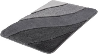 Kleine Wolke Badematte Serenade, Höhe 20 mm, rutschhemmend beschichtet, fußbodenheizungsgeeignet, Kunstfaser, rechteckig, Badteppich, Wellen Design, Farbverlauf, Hoch-Tief Effekt, waschbar
