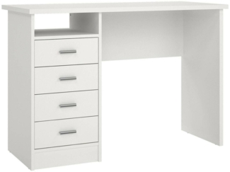 Dmora Schreibtisch Appollo, Mehrzweckschreibtisch, Bürotisch für PC, Eckschreibtisch, 110x45 h76 cm, Weiß