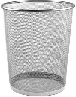 Sinoba Papierkorb Mülleimer Papierkorb Mesh aus Metall Höhe 34 cm 18 L rund, Drahtmetall