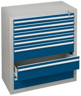 Schulte Schubladenblock 36286 110cm 4+3 Schübe lichtgrau/blau