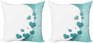 Abakuhaus Kissenbezüge Modern Accent Doppelseitiger Digitaldruck, (2 Stück), Türkis Herzen Valentines