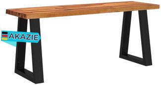 Sitzbank LOKI mit Baumkante 110 cm Massivholz Akazie | Küchenbank Esszimmerbank Flurbank ohne Rückenlehne