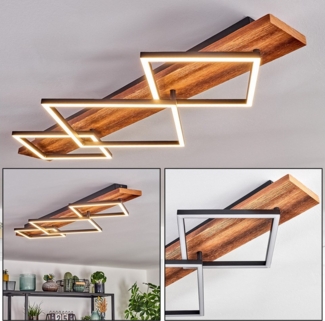 hofstein Deckenleuchte Deckenlampe aus Metall/Holz/Kunststoff in Dunkelbraun/Schwarz/Weiß, ohne Leuchtmittel, 3000 Kelvin, Leuchte im modernen Design, 42W, 5400 Lumen, 3000 Kelvin