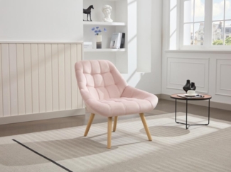 Vente-unique - Sessel - Samt - Rosa - LUOSTO