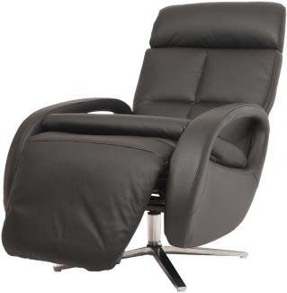 Relaxsessel HWC-L11, Design Fernsehsessel TV-Sessel Liegesessel, Liegefunktion drehbar, Voll-Leder ~ schwarz