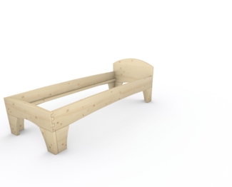 Holzbett (Fichte) "Rosi" 80 x 220 cm 48 cm mit Kopfteil Massivholzbett Bett