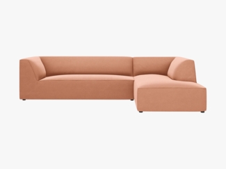 Micadoni 4-Sitzer Modular Sofa Ruby Rechts Samt Salvador Rosa