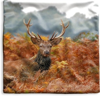 MuchoWow Dekokissen Hirsch - Baum - Herbst, Kissenbezüge, Kissenhülle, Deko Kissenbezug, Kissen, 40x40 cm