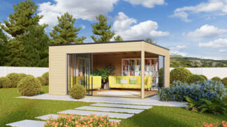 Gartenhaus Q-BIC Alu 70 F Schwedenrot