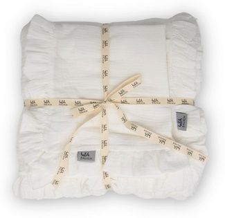 hutch&putch Bettwäsche Musselin Bettwäsche Set mit Rüschen - aus 100% Bio Baumwolle, Bio-Baumwolle, 2 teilig, Kuschelweich - Atmungsaktiv - mit Reißverschluss