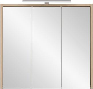 SCHILDMEYER Spiegelschrank Badezimmerschrank mit LED-Leuchte Eiche Hell 65x60x16