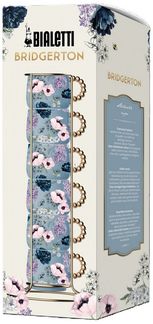 BIALETTI Espressotasse Mokkatasse Set 6 Tassen mit Ständer Bridgerton BRID003