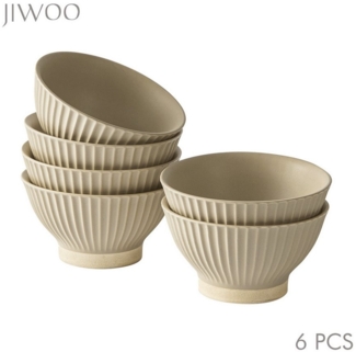 JIWOO Schüssel 6er,Ø12cm,Dessertschale,Servierschüssel,Obstschale,Müslischale, Hochwertiges Keramik, (6er-set, 6-tlg), rutschfest und langlebig,Mikrowellen-und spülmaschinenfest,Ø12cm