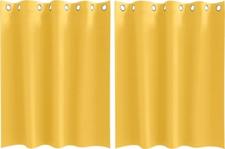 vidaXL Vorhänge mit Vorhängen 2 pcs Senfgelb Polyester 4107393