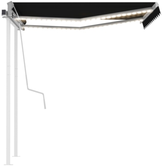 vidaXL Markise Manuell Einziehbar mit LED 3,5x2,5 m Anthrazit 3069924