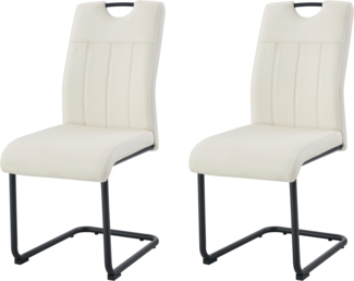 Stuhl (B/H/T): 43 x 98 x 61 cm in Creme