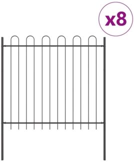 vidaXL Gartenzaun Grau 13.6 x 1.5 m Pulverbeschichteter Stahl 3334157