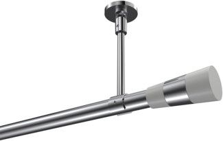 Gardinenstangen-Set Sonette Tanara 520 cm (geteilt in 4x130 cm), 1-läufig, 20 mm Ø Chrom