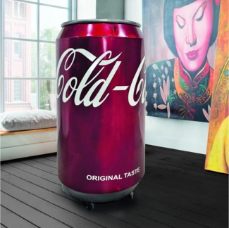 More2Home Barschrank Stehbar COLA-DOSE, Metall vintage rot, Mangoholz