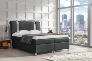 99rooms Asuncion Boxspringbett Strukturstoff INARI Dunkelgrau 120x200 cm