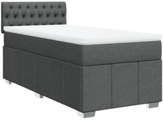 vidaXL Boxspringbett mit Matratze Dunkelgrau 90x200 cm Stoff 3286959