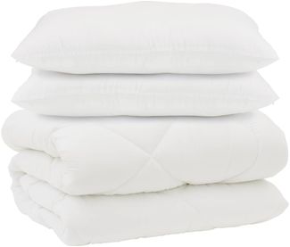 vidaXL Decke mit Kissen 3 pcs Weiß Mikrofaser und Daunenfedern 3377897