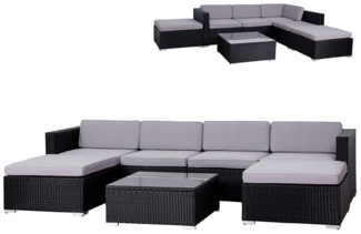 SVITA Loungeset, (Gartenlounge, 1-tlg), LUGANO, Ecksofa, Bezüge abnehmbar, Wetterfest, UV-Lichtbeständig