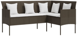 vidaXL Sofa in L-Form mit Kissen Poly Rattan Braun 318586