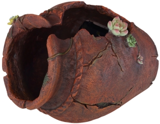 LED Solarleuchte, Blumentopf, braun, orientalisch, H 20 cm