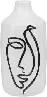 Blumenvase AENUS Steinzeug 22 cm Weiß