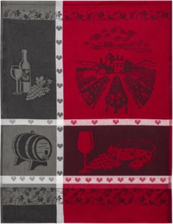 ROSS Geschirrtuch, Wein, Weinberge, Trauben, grau-bordeaux