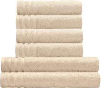 Kleine Wolke Handtuch Set Royal, 6 Stück (4 Handtücher 50/100 cm + 2 Duschtücher 70/140 cm), Frottier (Set, 6-St), Uni Farben, mit Bordüre, weich, in verschiedenen Sets erhältlich